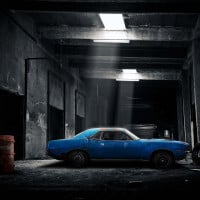 Papier Peint Panoramique Rusty Dodge Garage