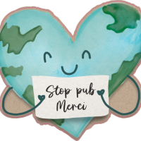 Sticker STOP PUB coeur planète