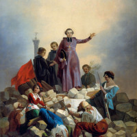 Papier Peint Panoramique Peinture 19e siècle Joseph Félon - Monseigneur Affre sur la barricade