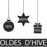 Sticker Soldes d'Hiver Réductions vitrine