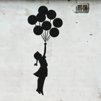 Papier Peint Panoramique Banksy - La Fille Aux Ballons