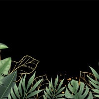 Papier Peint Panoramique Feuilles Tropical Dorées