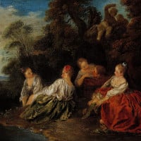 Papier Peint Panoramique Peinture 18e siècle Jean-Baptiste Pater - Les Plaisirs du bain