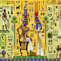 Papier Peint Panoramique Egypte Hiéroglyphe