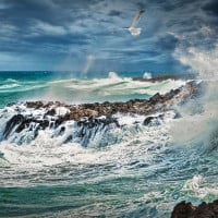 Papier Peint Panoramique Vagues Océan