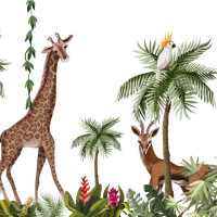 Papier peint Panoramique Jungle animaux 3