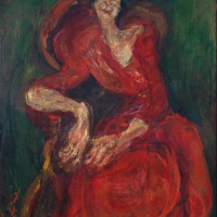 Papier Peint Panoramique Peinture 20e siècle Chaim Soutine - La femme en rouge