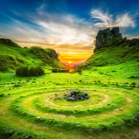 Papier Peint Panoramique île montagne