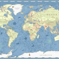Papier Peint Panoramique Mappemonde 3