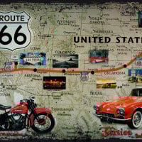 Papier Peint Panoramique Vintage USA Route 66 Voiture