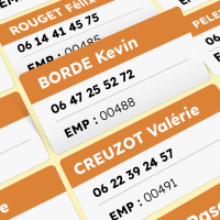 Étiquettes d’identification personnalisées