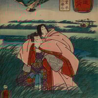 Papier Peint Panoramique Estampe 19e siècle Utagawa Kuniyoshi - Suhara