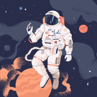 Papier Peint Panoramique Espaces Astronaute