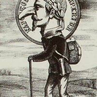 Papier Peint Panoramique Estampe 19e siècle - Cinq milliards derrière lui passent en Prusse