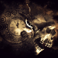 Papier Peint Panoramique Crane Steampunk Skull
