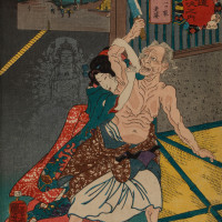 Papier Peint Panoramique Estampe 19e siècle Utagawa Kuniyoshi - Ōkute