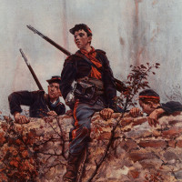 Papier Peint Panoramique Estampe - L'escalade