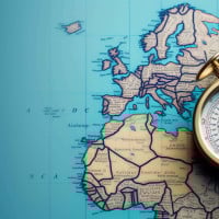 Papier Peint Panoramique Carte Boussole