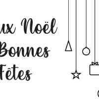 Sticker Vitrine Joyeux Noël et Bonnes Fêtes Guirlande