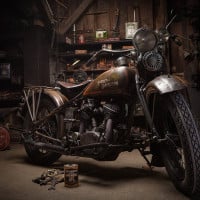 Papier Peint Panoramique Garage Moto Vintage