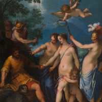 Papier Peint Panoramique Peinture 16e siècle Johann Rottenhammer - Le Jugement de Pâris