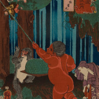 Papier Peint Panoramique Estampe 19e siècle Utagawa Kuniyoshi - Mochizuki
