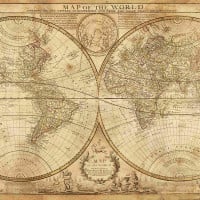 Papier Peint Panoramique Mappemonde Ancienne 2