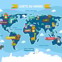 Papier Peint Panoramique Mappemonde Enfant