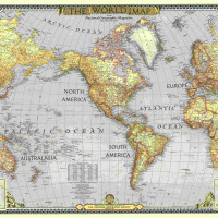 Papier Peint Panoramique Mappemonde 2