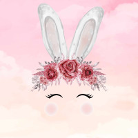 Papier Peint Panoramique Lapin Mignon Couronne