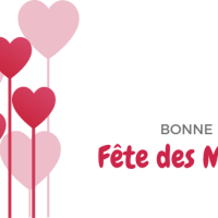 Sticker Vitrine Fête des Mères Ballons Coeur