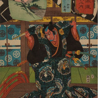 Papier Peint Panoramique Estampe 19e siècle Utagawa Kuniyoshi - Wada