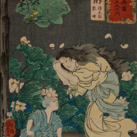 Papier Peint Panoramique Estampe 19e siècle Utagawa Kuniyoshi - Kanō