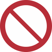 P001- ISO 7010 - Panneau Interdiction, signal général