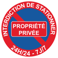 Sticker Panneau Interdiction de Stationner Propriété Privée Rouge