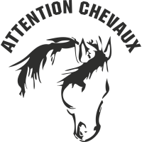 Sticker Attention Chevaux 1