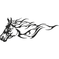 Sticker Cheval Flammes
