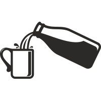 Sticker Ferme Bouteille De Lait