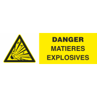 Panneau Danger matières explosives