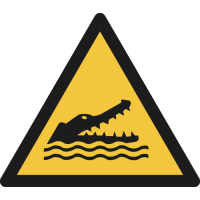 W067- ISO 7010 - Panneau Danger, Crocodiles, alligators ou caïmans