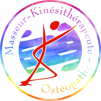 Sticker Logo Kinésithérapeute Masseur Osteopathe Couleurs