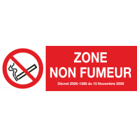 Panneau Zone non fumeur