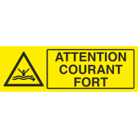 Panneau Attention courant fort