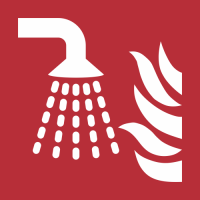 F011 - ISO 7010 - Panneau Système d’extinction d’incendie par brouillard d’eau