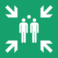 E007 - ISO 7010 - Panneau Point de rassemblement après évacuation
