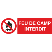 Panneau Feu de camp interdit