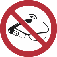 P044- ISO 7010 - Panneau Utilisation de lunettes intelligentes interdite