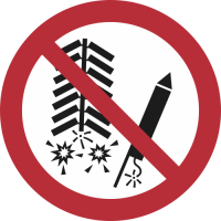 P040- ISO 7010 - Panneau dInterdiction d’allumer des artifices de divertissement