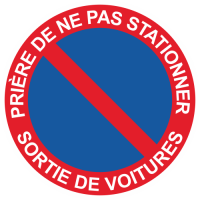 Sticker Panneau Interdiction de Stationner Sortie de Voitures