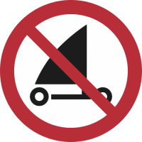 P067- ISO 7010 - Panneau Pratique du char à voile interdite